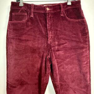 Universal Thread High Rise Ankle Bootcut Corduroy Pants Womens Size 12R Burgundy